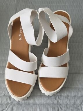 Madden Girl White Strappy Platform Sandals